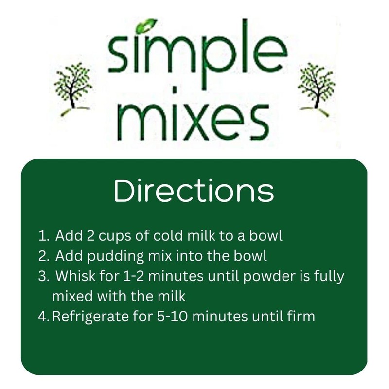 Simple Mixes Natural Instant Pudding Mix, Vanilla, 3.4 Ounces Each