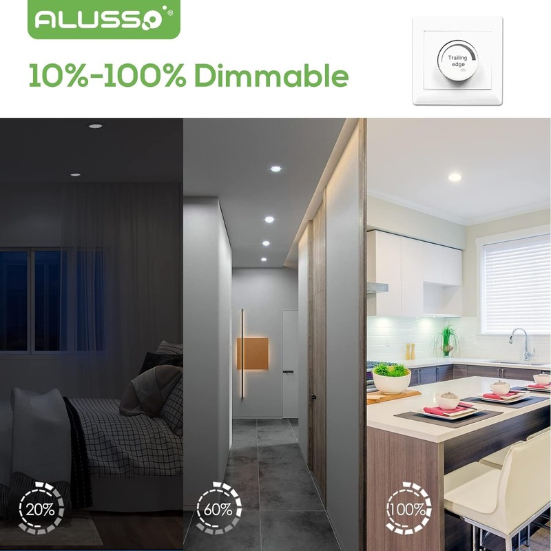 ALUSSO LED Recessed Ceiling Spotlights Dimmable, 5W Downlights Ultra Slim