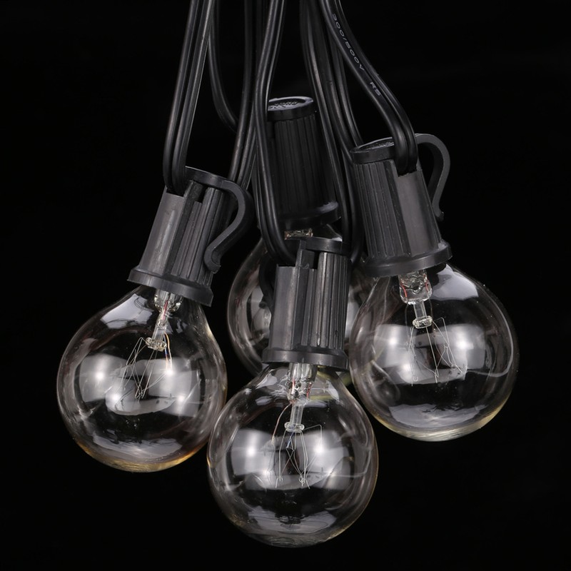 G40 String Light 2 Spare Bulbs Total Power 175W 27FT
