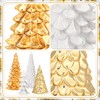 4 Pack Christmas Tree Table Decoration Gold Glass Ceramic Glitter