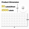 2500 Pcs Heavy Duty Hole Reinforcement Stickers - 1/4" Diameter