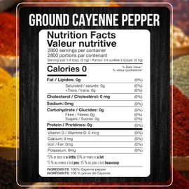 Cayenne Pepper Powder Bulk 5 LB All Natural Red Pepper Spice 50,000 SHU Heat, Commercial and Home Cooking