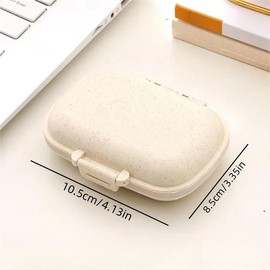 Portable 8-grid Pill Storage Box, 1 Count Dustproof Sealed Pill Organizer, Kitchen Accessories, Pill Storage Box for Home Office Outdoor Travel:_Off-white_one-size