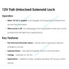 12V Electric Solenoid Lock – Fail-Unlocked Cabinet Door Lock, Normally