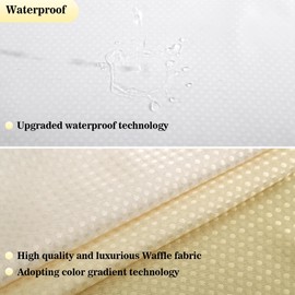 YI & ZE Waffle Weave Shower Curtain with Snap-in Fabric Liner Set, Hotel Style, Slub Textured Shower Curtain, 12 Metal Hooks Included, Waterproof Washable Heavyweight Fabric, Yellow, 72" W x 72" H