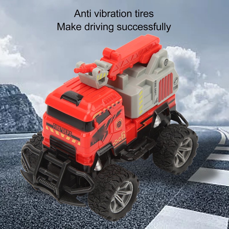 1:43 RC Fire Truck Toy Ladder Full Functional Lighting Plastic