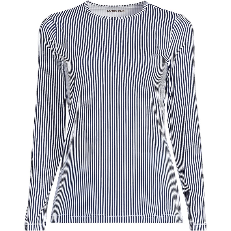 Lands' End Women's Long Sleeve Relaxed UPF 50 Rash Guard,