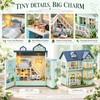 DIY Miniature House Kit with Furniture and LED Light, Wooden