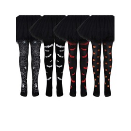 Geyoga 4 Pairs Christmas Little Girls' Tights Children's over Knee Thigh High Stockings Socks Cosplay Costume Tights for Kid