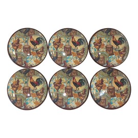 Twisted R Design Cabinet Knobs, Knobs for Kitchen Cabinets and Drawers, Matching Cabinet Knobs and Pulls, Dresser Knobs (Set of 6 Vintage Chickens Wood Cabinet Knobs