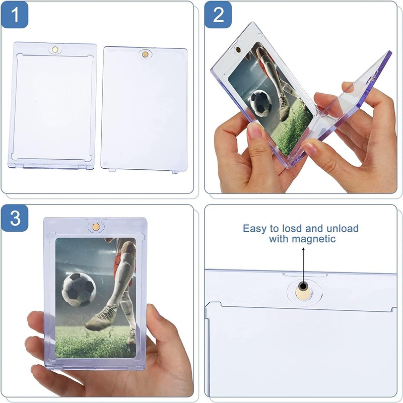 Magnetic Card Holder 35 PT Clear Trading Cards Protectors Acrylic
