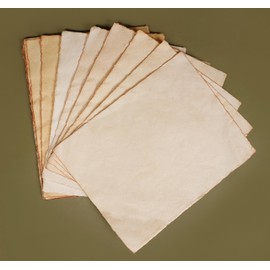 PKV PAPER Vintage Handmade Deckle Edge Paper GSM150 A5 Size 50 Sheet Watercolor Paper - 8 X 6 inches Thick Deckle Edge Virgin Cotton Handmade Paper - Vintage Toned