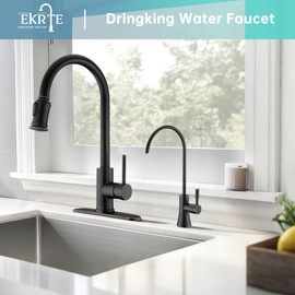 EKRTE Bronze Water Filter Faucet,Commercial Everse Osmosis Faucet for Under Sink, Stainless Steel Drinking Water Purifier Faucet, Oil Rubbed Bronze