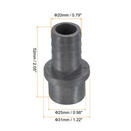 PATIKIL UPVC Reducer Pipe Fitting 25mm OD 20mm Barbed, 3 Pack Straight Coupling Adapter Connector, Grey