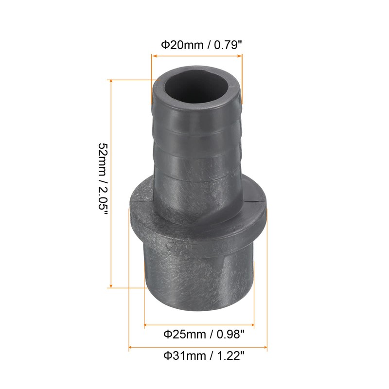 PATIKIL UPVC Reducer Pipe Fitting 25mm OD 20mm Barbed, 3