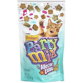 Friskies Party Mix Meow Luau Crunch - Pork, Ocean Fish & Crab - 10x2.1oz