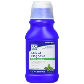 Quality Choice Milk Of Magnesia Mint Flavor 12 Fluid Ounces (335ml) , Plastic Bottle (Pack of 6)