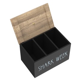 JEJUWE JEJUWE Tampon Holder for Bathroom with Lid Fashionable Wood Tampon Storage Box Girl Stuff Case with Compartments Solid Shark Week Period Box for Women