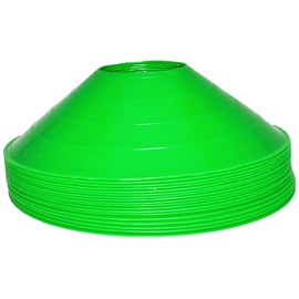 BlueDot Trading Sport Disc Cones in High Visibility Colors for Agility Training, Soccer, Football, Field Cone Markers for Adults or Kids, (25-Pack), Green