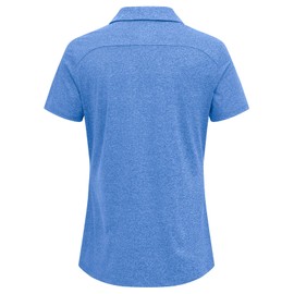 BGOWATU Golf Shirts for Women Short Sleeve Polo Collared 3 Buttons Tennis Tops Dry Fit UPF 50+ Lightweight Dark Blue M