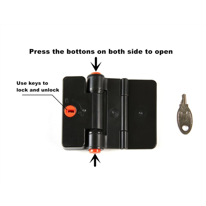 Refrigerator Adhesive Locks Double Button Fridge Door Lock with Key,