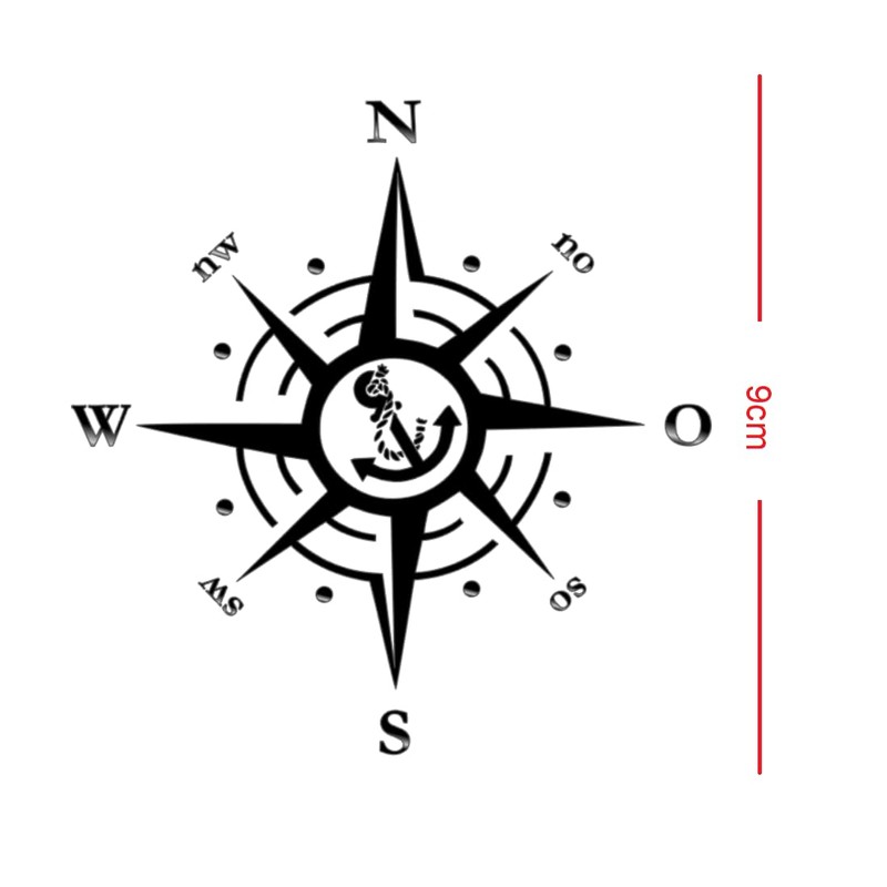 Compass Sticker for Outdoor and Indoor (RPT 53) (9 cm,