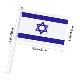 Israel Flag Small Israeli Flag 12 Pack Mini Hand Held Israeli Flags on Sticks for Party Parades Sports Events Patriotic Holiday Decorations