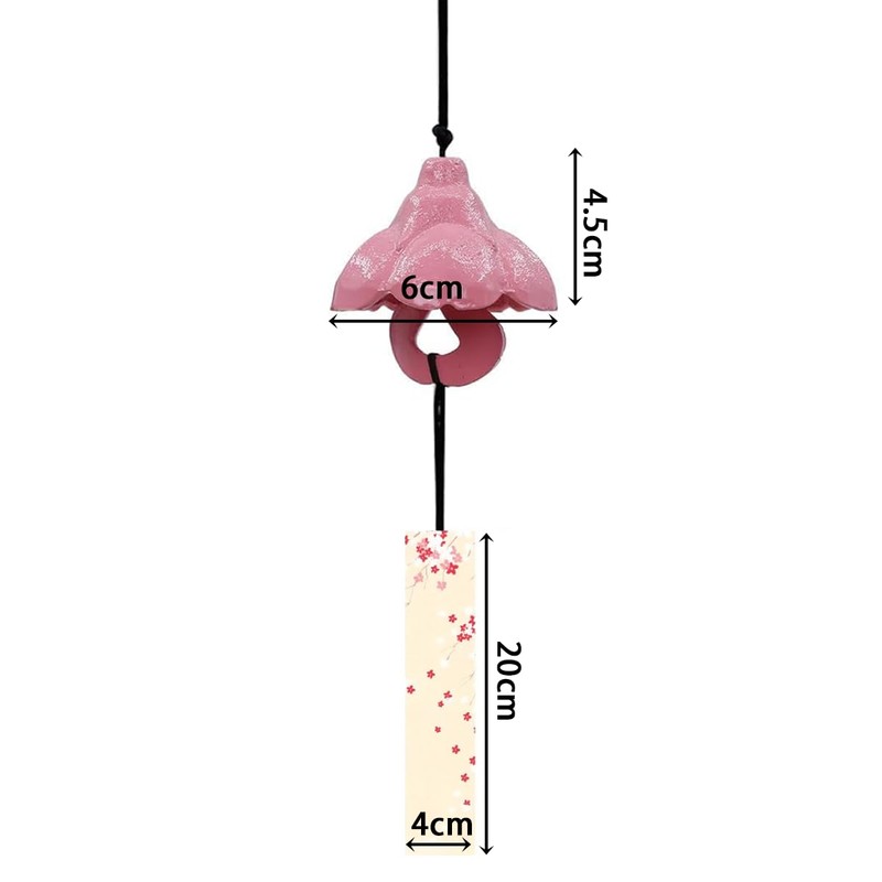 Unikato Cherry Blossom Metal Iron Wind Chime, Hanging Chime, Japanese