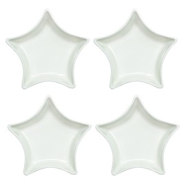 SOCOSY Star Shaped Multipurpose Ceramic Sauce Dish Seasoning Dishes Sushi Dipping Bowl Appetizer Plates Serving Dish Saucers Bowl(Set of 4)
