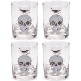 Charley Harper Wrented Double Old-Fashioned DOF Set of 4 Glasses