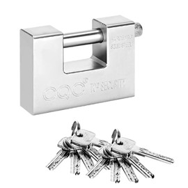 Youyijia 10 Keys Heavy Duty Padlock 9.4X7X2.9cm Warehouse Container Security Lock Padlock Outdoor for Garage Shutter Padlock Gate Chain Gates Warehouses Garages