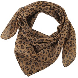 Eohak Women-Leopard-Print-Scarf Lightweight Chiffon Square Scarfs for Spring Summer Season