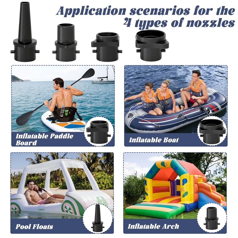 CUVZORA SUP Valve Adapter with 4 Pieces Gas Nozzle Inflatable,