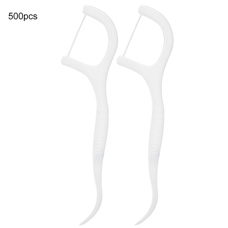 500pcs Disposable Dental Floss Stick Teeth Stain Removal Floss Oral