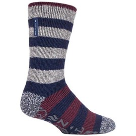 HEAT HOLDERS Oakley Warm Thermal Lounge Slipper Socks - Men's 6-11UK | Keep Your Feet Toasty All Winter Long! (Grey Stripe)