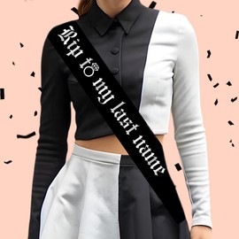 Wonmelody Gothic Bachelorette Party Decor Rip to My Last Name Bachelorette Sash Rip to Her Last Name Bachelorette Decor Gothic Bridal Shower Sash for Rip Single Life Bride or Die Engagement Wedding