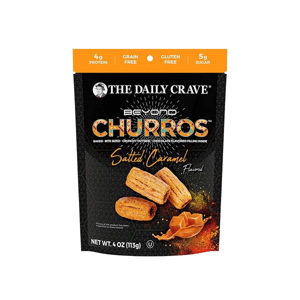 The Daily Crave Beyond Churros, Salted Caramel, 4 Oz (Pack Of 6) Plant Based Protein, Dairy and Soy-Free, Gluten-Free, Non-GMO, Vegan