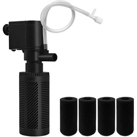 DOMICA Small Aquarium Filter with Aeration System 92GPH 5W Internal Filter for 3 to 10 Gallons Fish Tank, Submersible Fish Tank Filter