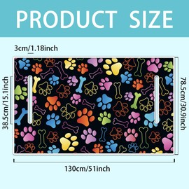 ORIGACH Dog Paw and Bone Golf Cart Seat Covers, Microfiber Comfortable Golf Cart Seat Blanket, Summer Club Golf Cart Towel Seat Covers for 2-Person Seats, Golf Cart Accessories, 51x31inch