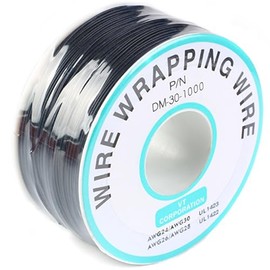 JESSINIE Black Electronic Wire DM-30-1000 - 30 AWG Single Core Tinned Copper Solid Cable, 250M, P/N PCB