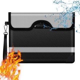 YapitHome Fireproof Document Bag with Lock 4200°F, Fireproof Document Bag with Zip, Fireproof Wallet for Passport, Certificates, Wallet, Documents