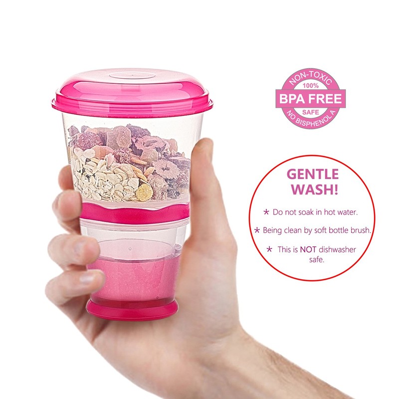 INOGIH Cereal On the Go Cups Breakfast-Portable Drink-Cup Cereal To-Go