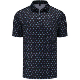 Mens Golf Polo Shirts Short Sleeve Dry Fit Performance Moisture Wicking Casual Funny Golf Polo Shirts for Men