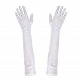 Robelli Polyester Elbow Length Gloves - White
