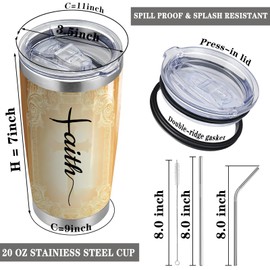 CWEGSJ Bible Emergency Numbers Tumbler Christian Tumbler Religious Gifts Faith Gift for Women Men Bible Verse Spiritual 20oz Tumbler with Lid and Straw (Bible Emergency Numbers)