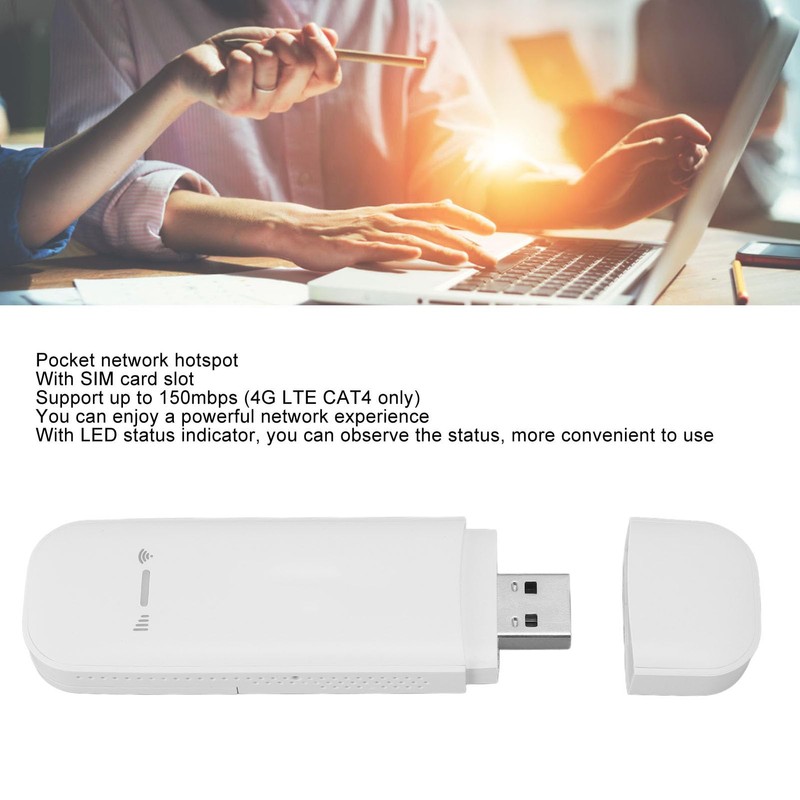 4G LTE USB WiFi Modem, Pocket Network Hotspot with SIM