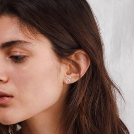 925 Sterlingsilber Schleifen Ohrstecker f√ºr Damen und M√§dchen, Hypoallergen Kleine Band Schleifen Ohrringe Bow Earrings Silber Bogen Ohrringe Schmuck Geschenke