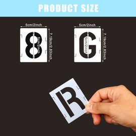 SAVITA Pack of 42 Letter Number Templates, 5 cm Reusable Plastic Stencils, Vintage Letters Symbol Numbers, Craft Stencils for Painting DIY Art Projects Decoration