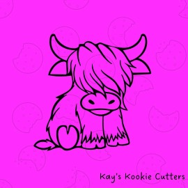 Highland Cow 3D Printed Cookie Cutter - XS - 2.5 inch