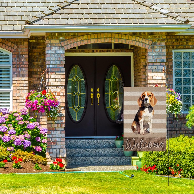 TopPacific Beagle Garden Flag Home Garden Welcome Dog Spring Yard